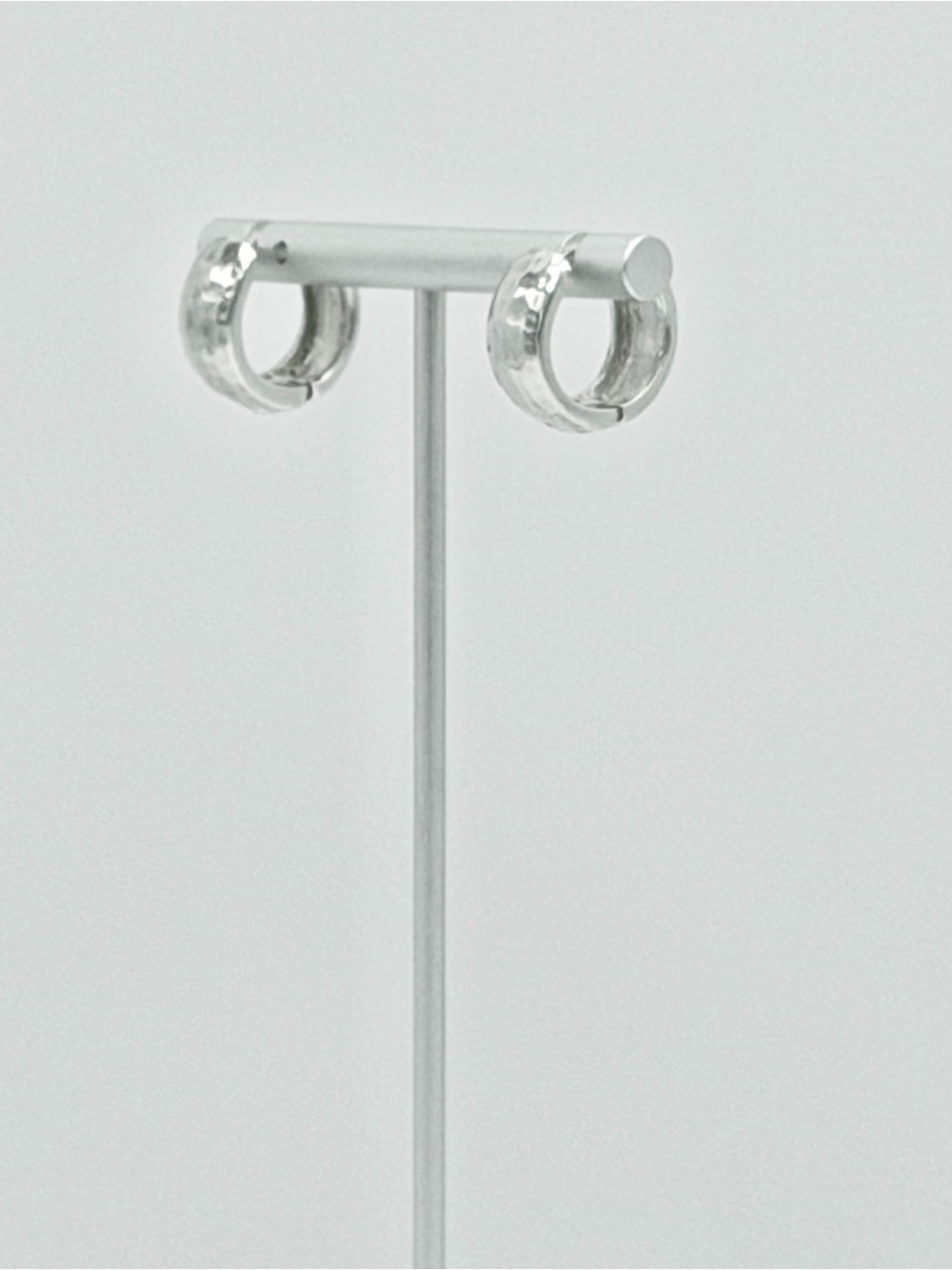 Silpada Hammered Sterling Silver Huggies - Hinged Hidden Clasp Hoop Earrings - Picture 4 of 13